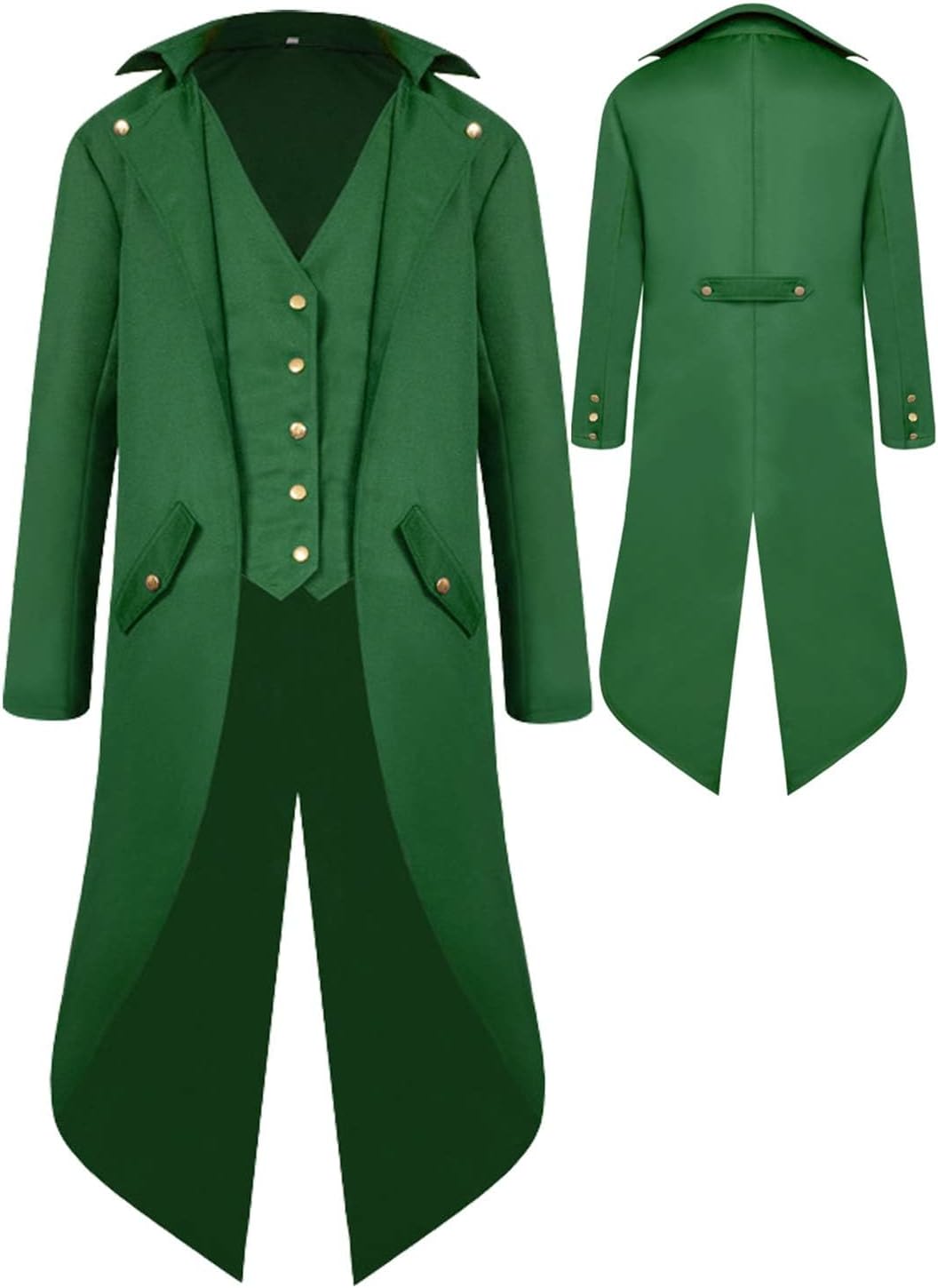 Halloween Mittelalter Viktorianische Jacke Kostüme für Männer, Steampunk Gothic Frack Mantel Uniform