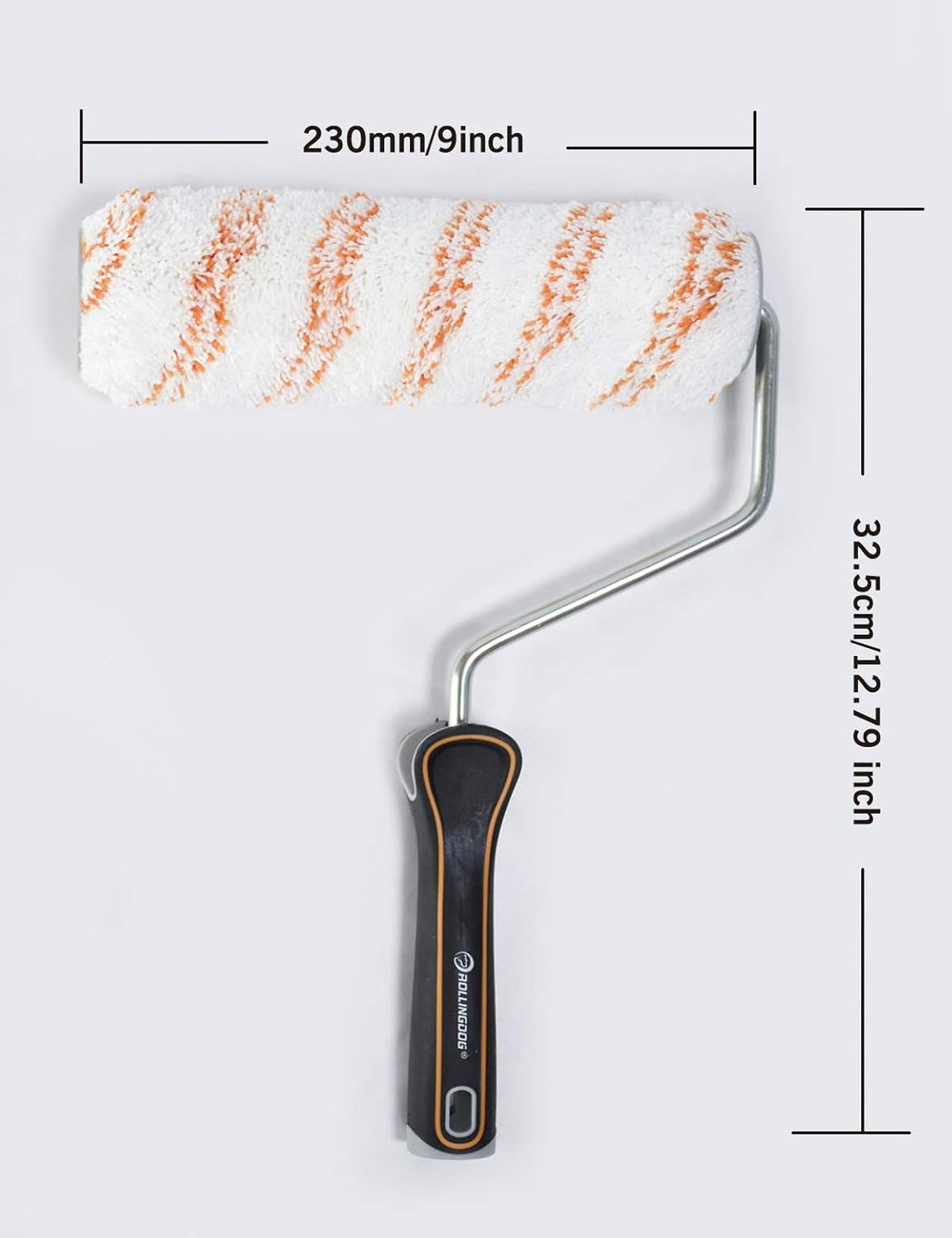 ROLLINGDOG 23 cm Farbroller Set mit 3 fusselfreien Mikrofaser-Rollenhüllen für Innen und Aussenfläch