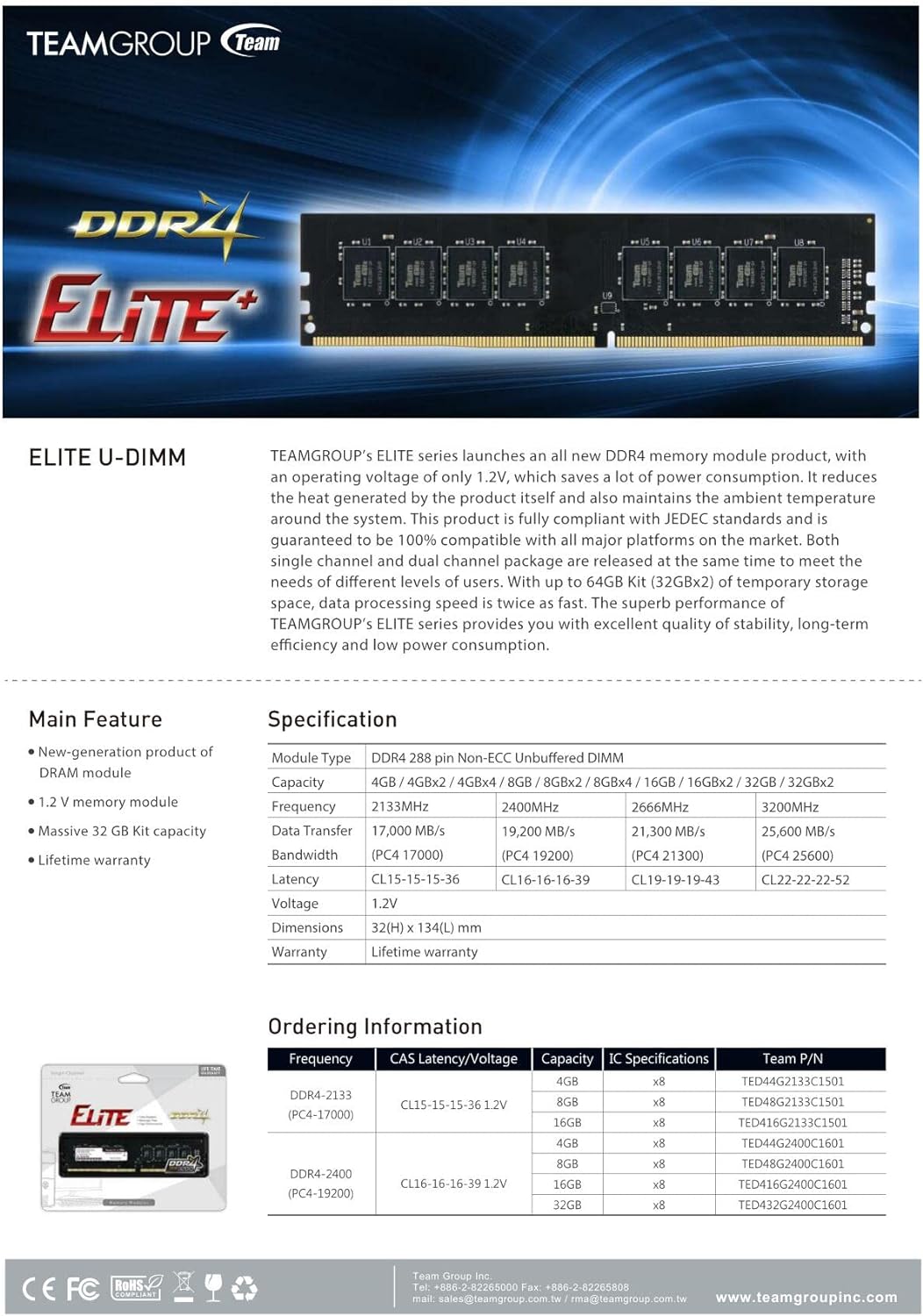 TeamGroup TED48G2400C1601 Arbeitsspeicher