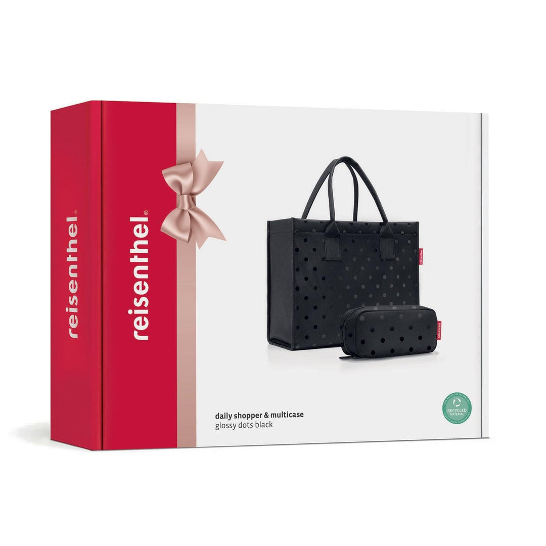 reisenthel daily shopper set glossy dots black - Unser Geschenkset aus Daily shopper und multicase –