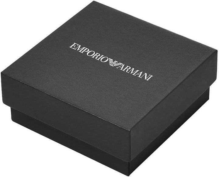 Emporio Armani Herren Manschettenknöpfe aus Edelstahl Dunkles Silber, Dunkles Silber