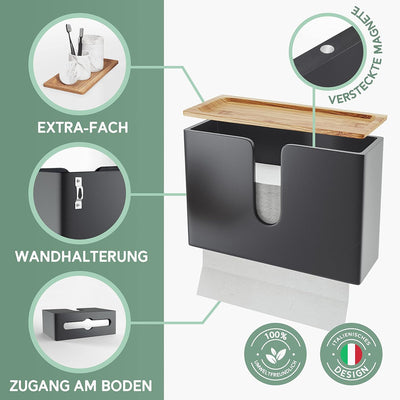 Nature Supplies Papierhandtuchspender aus Holz - Papierhandtuchhalter Mit Wandhalterung oder bei Tis