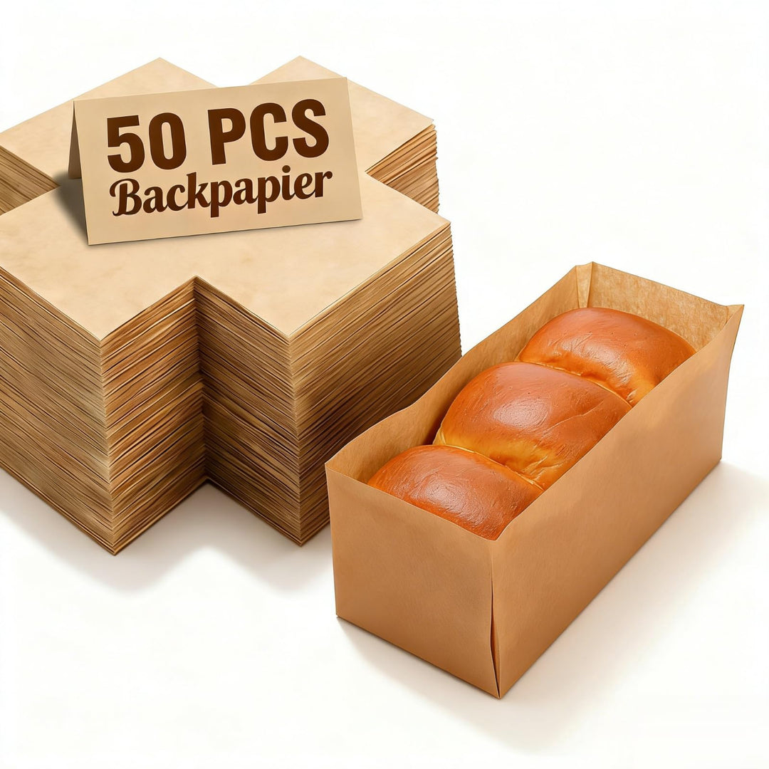 NOLITOY 50 Stück Backpapier für Kastenform Antihaft Einleger Brotbackform Rechteckig Kuchenform Papi