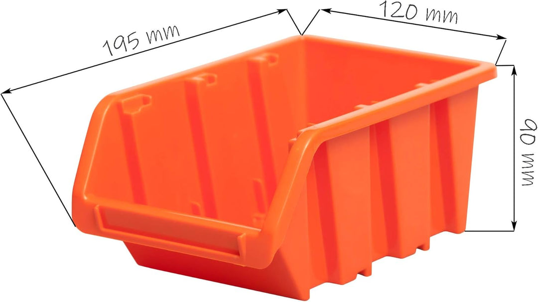 Lager Wandregal Lagerregal, 63 Stapelboxen Orange Gr. 3 POP Serie Orange +, Orange +