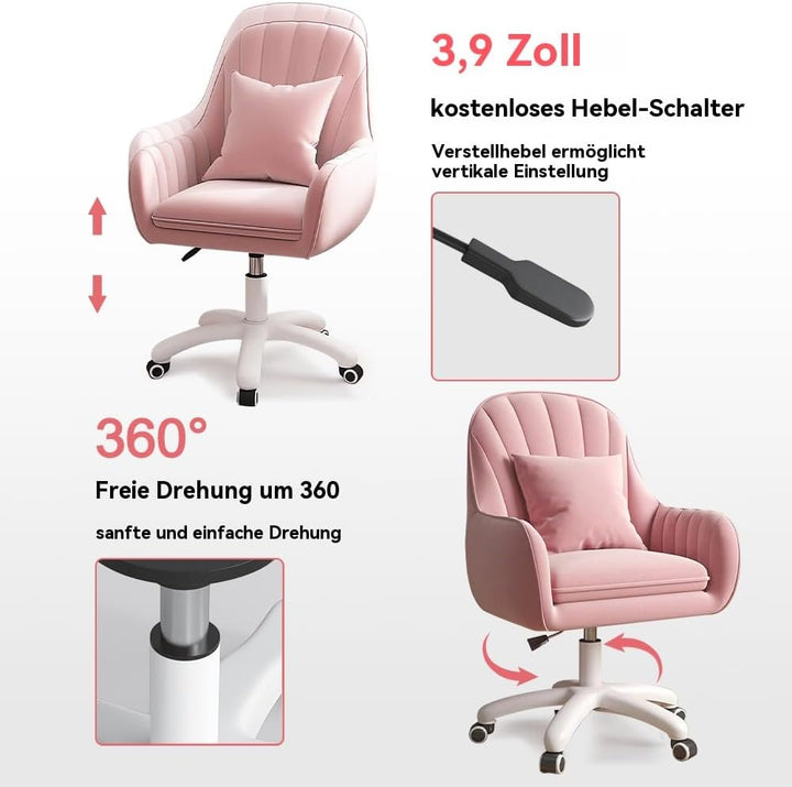 Bürostuhl Stuhl Computerstuhl mit mittelhoher Rückenlehne Gepolsterter moderner Computer-Arbeitsstuh