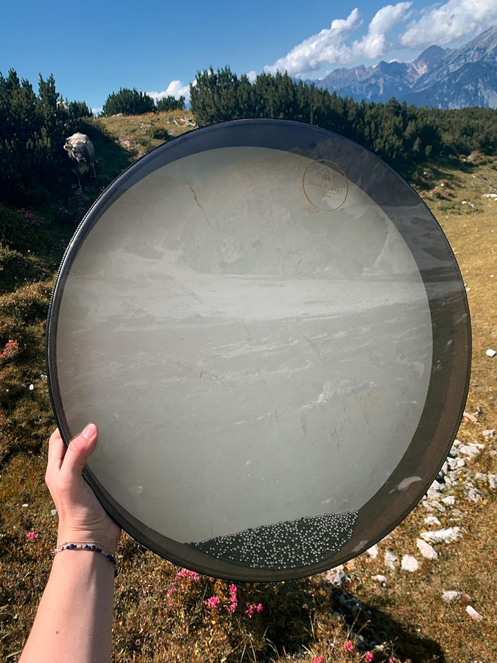 Sonic Energy 20" Ozean Trommel – Mit Ziegenfell und Kunststofffell – Wellenklang für Meditation, Yog