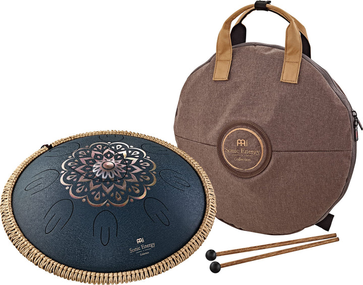 Sonic Energy 16" Oktavierte Zungentrommel – D Amara – Blau, mit Gravur – Für Meditation, Yoga, Percu