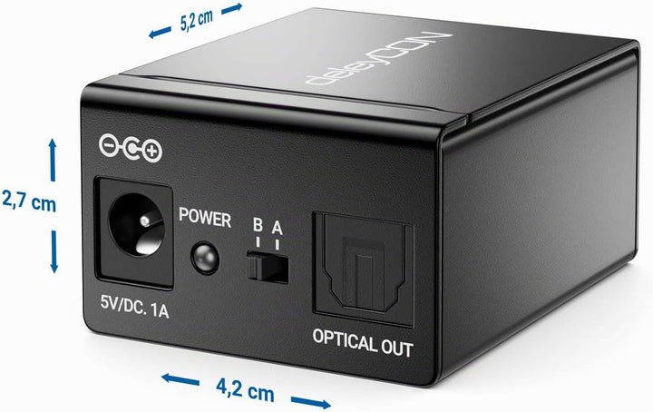 deleyCON Toslink 2x1 Switch SPDIF Audio Manueller Umschalter Verteiler Splitter (2X IN / 1x Out) Opt
