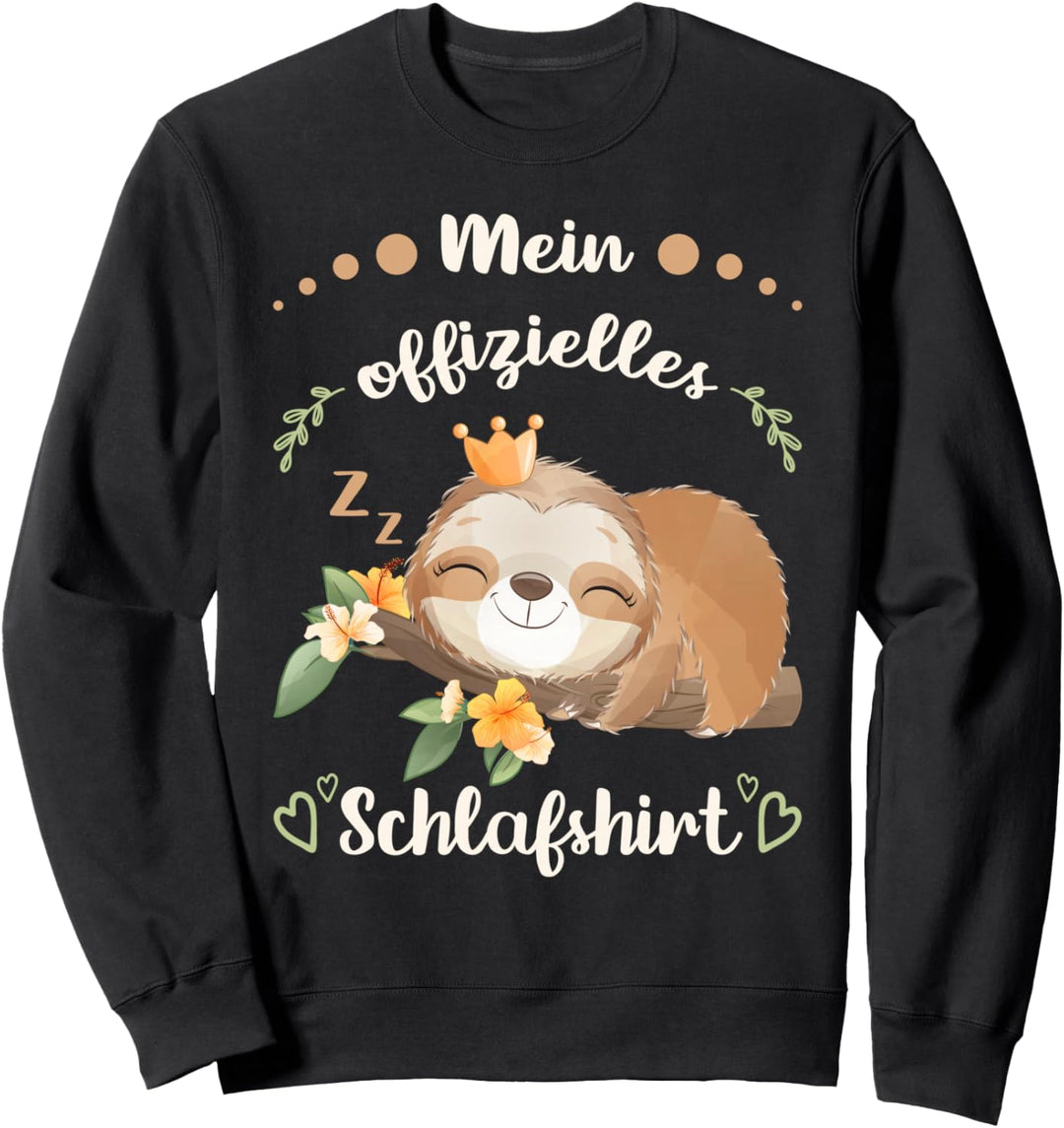 Mein Offizielles Schlafshirt Damen Faultier, Pyjama Shirt Sweatshirt