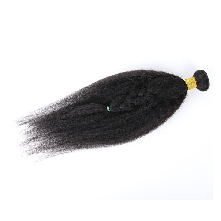 Kinky Straight Human Hair 1 Bundles Natural Black ，Yaki Straigh Brazilian Virgin Remy Hair， Grade 10