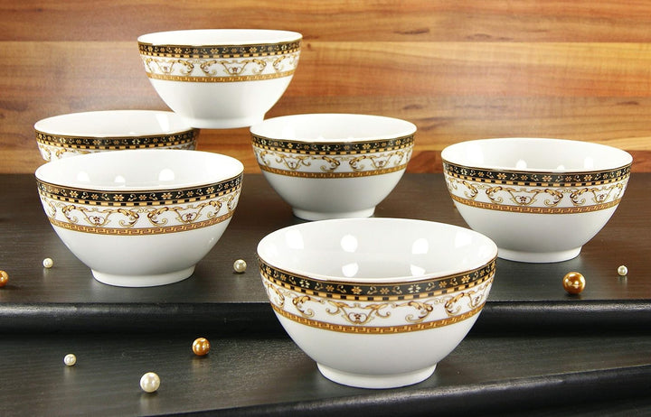 CreaTable, 15088, Serie Majestosa schwarz, 6er Set Müslischalen cm, Geschirrset Müslischalen-Set, Mü