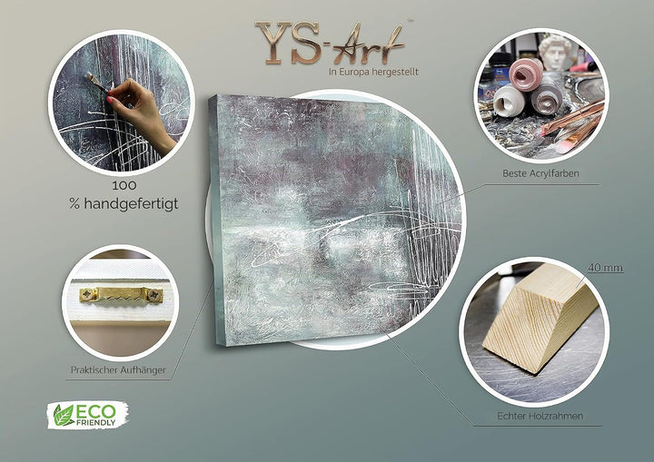YS-Art Abstrakt Acryl Gemälde auf Leinwand Melodie handgemalt Wandbilder Wohnzimmer modern Wohndekor