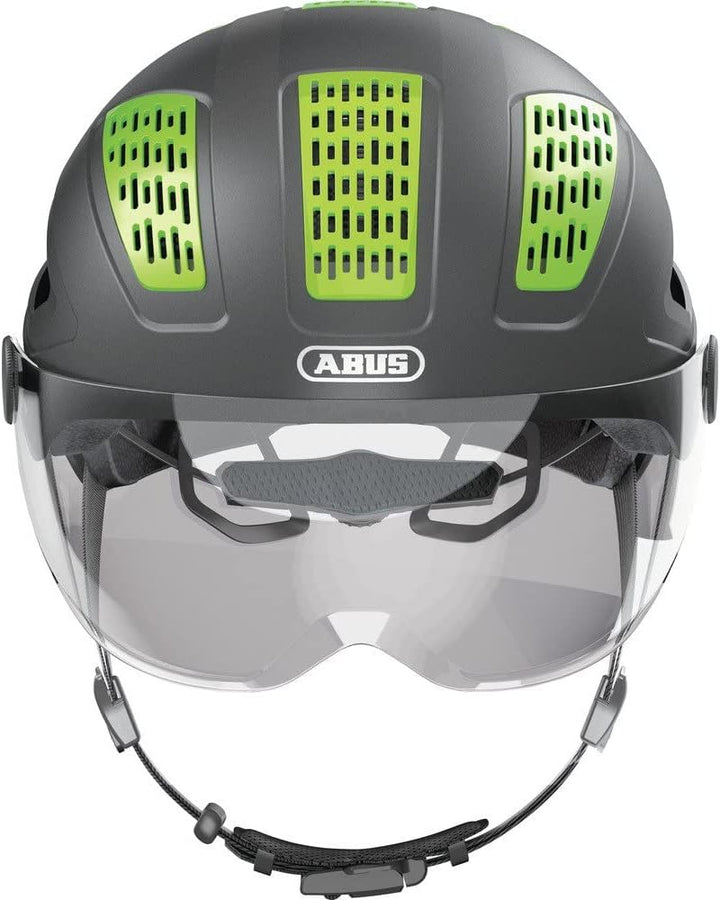 ABUS Stadthelm Hyban 2.0 ACE - Fahrradhelm mit Visier, Licht und ABS-Hartschale - für Damen und Herr
