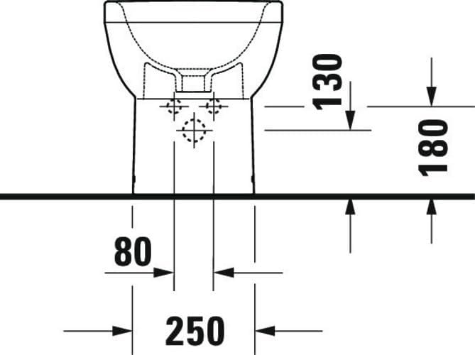Duravit No.1 Standbidet, mit Überlauf, 1 Hahnloch, 365x570mm, Back to wall, weiss, 2296100000