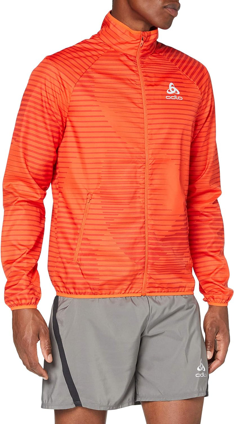 Odlo Herren Jackenelement Light AOP Jacke, Mandarinenrot-Aura Orange, S