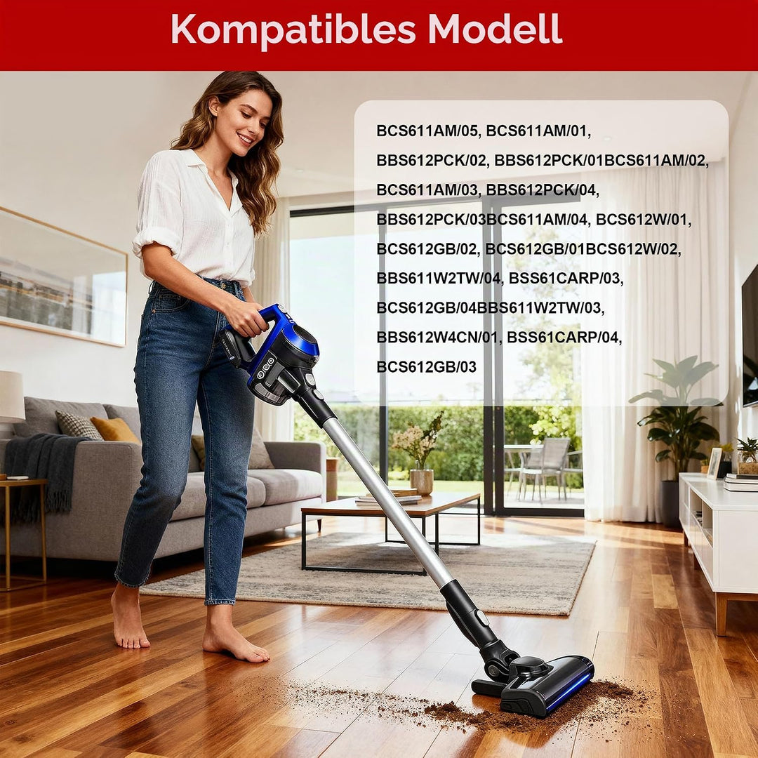 2 Stück Filter für Bosch Unlimited 6 Series mit Filterhalter und Bürste Staubsauger Zubehör Ersatzte