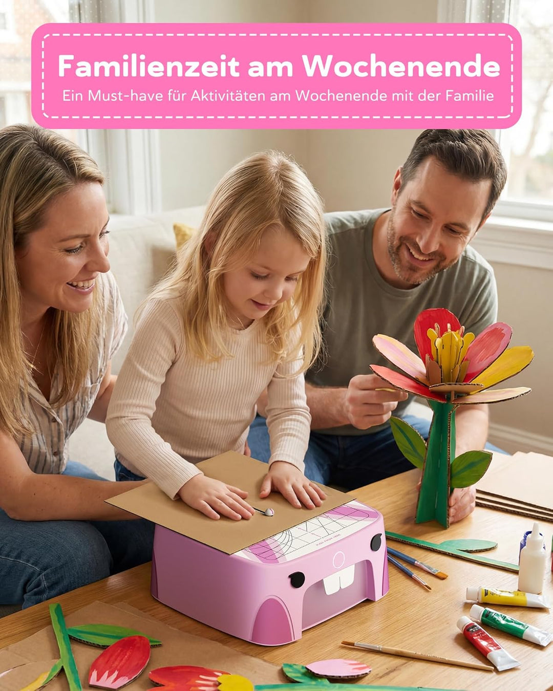 Kartonschneider Kinder Spielzeug ab 3 Jahren | Sicheres DIY Karton Werkzeug & STEM Spielzeug | Karto