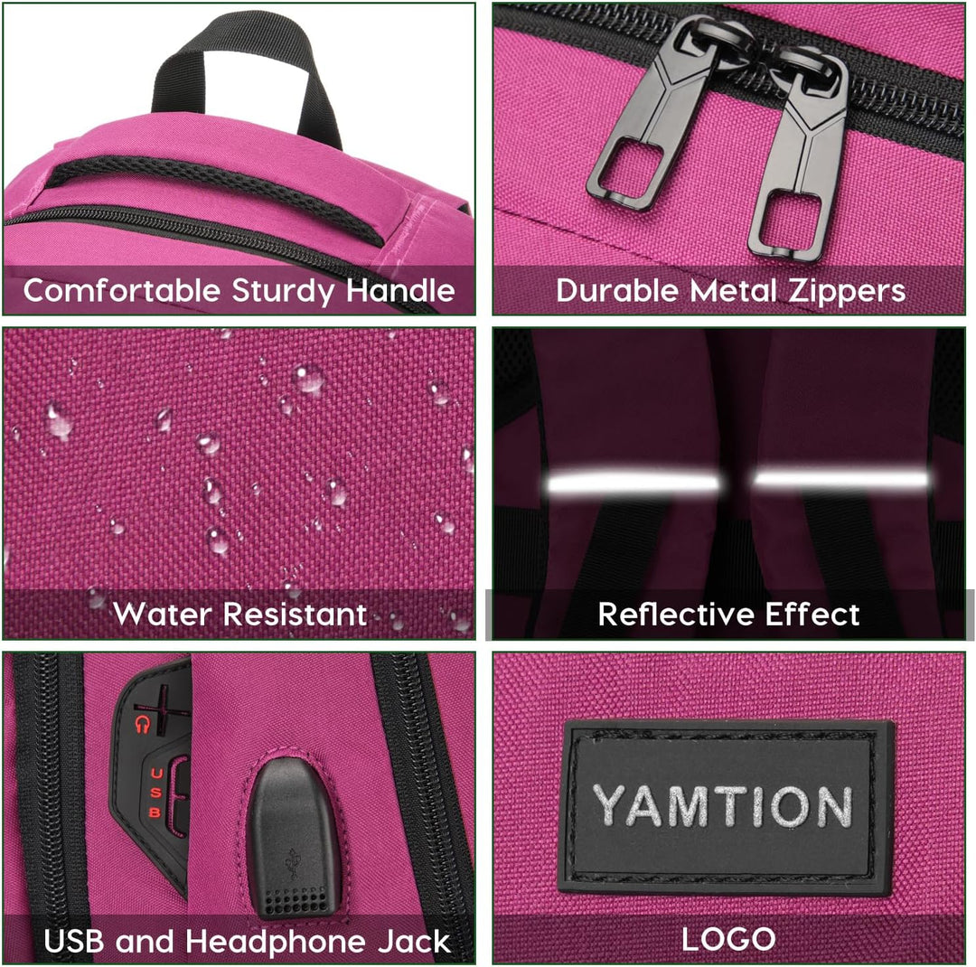 YAMTION Schultasche Damen,17.3 Zoll Schulrucksack Mädchen Teenager für Jungen Laptop Rucksack für St