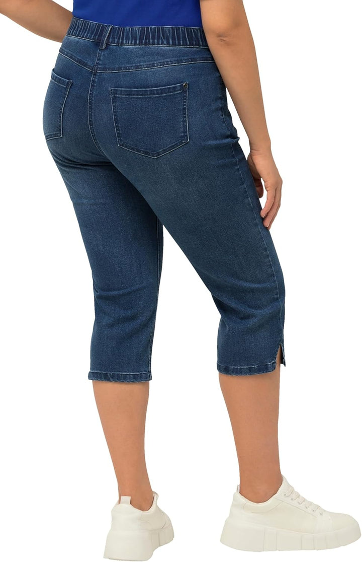 Ulla Popken Damen Freizeithose 32W / 32L Blue Denim, 32W / 32L Blue Denim