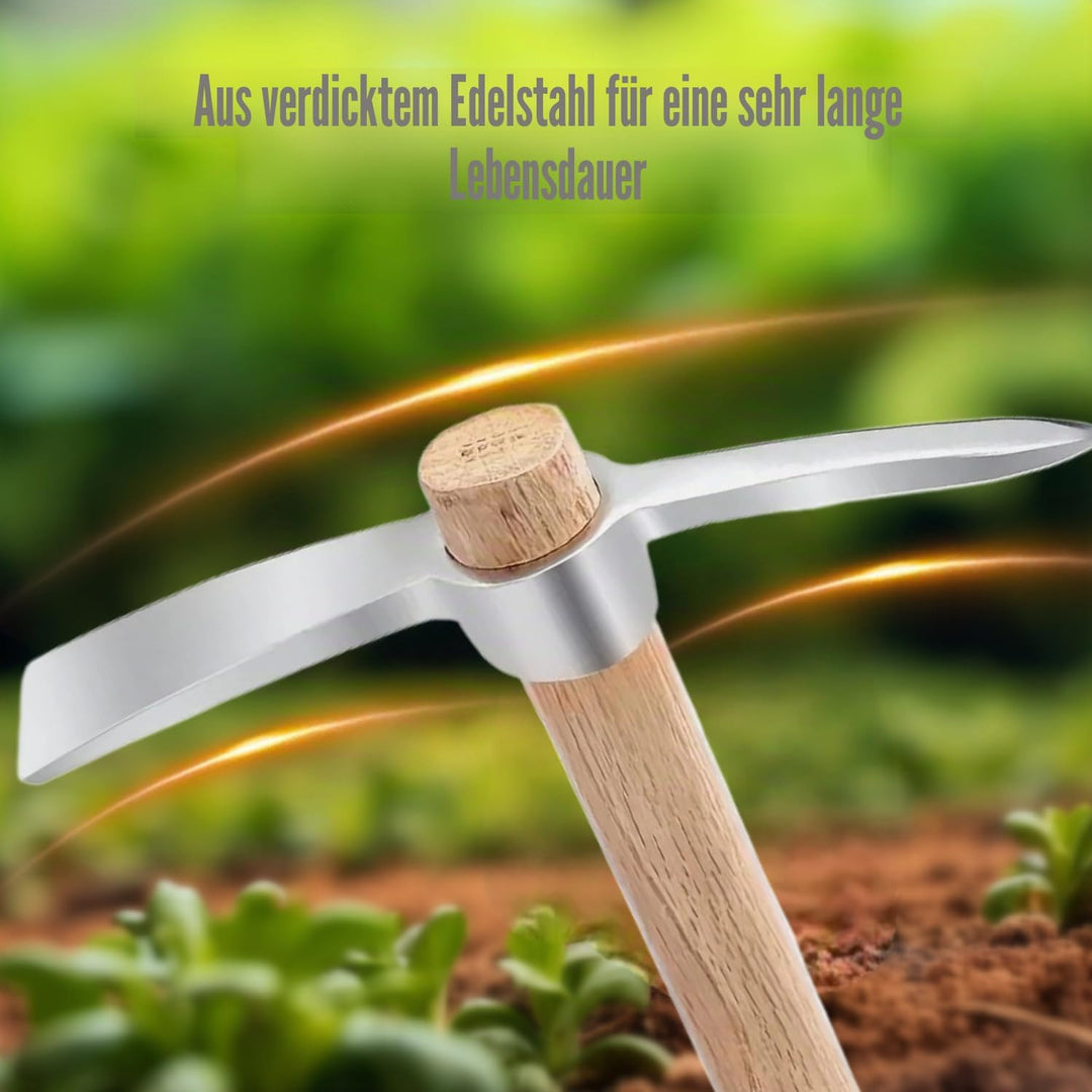 Tissting Spitzhacke mit Hartholzstiel, 40cm/15,74 Zoll Wiedehopfhacke Gartenhacke, Unkrauthacke, Han