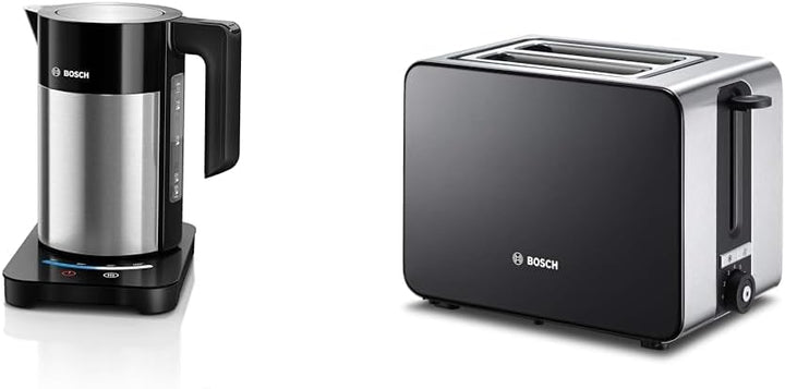 Bosch TWK7203 kabelloser Wasserkocher, Abschaltautomatik, 7 Temperatureinstellungen, 1,7 L, 2200 W,