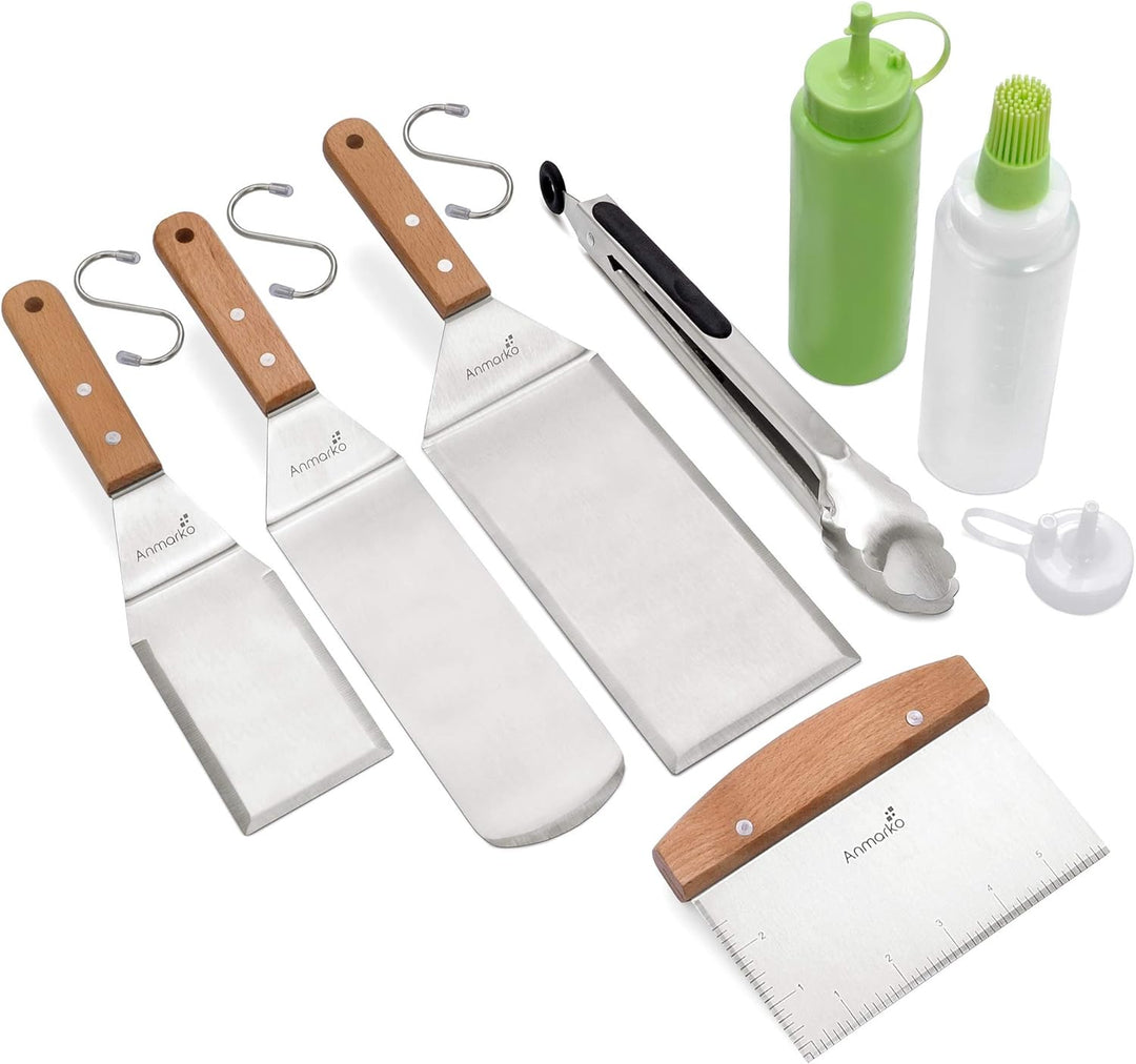 Exklusives Grillwender Set Wooden Handle Set (Tongs And