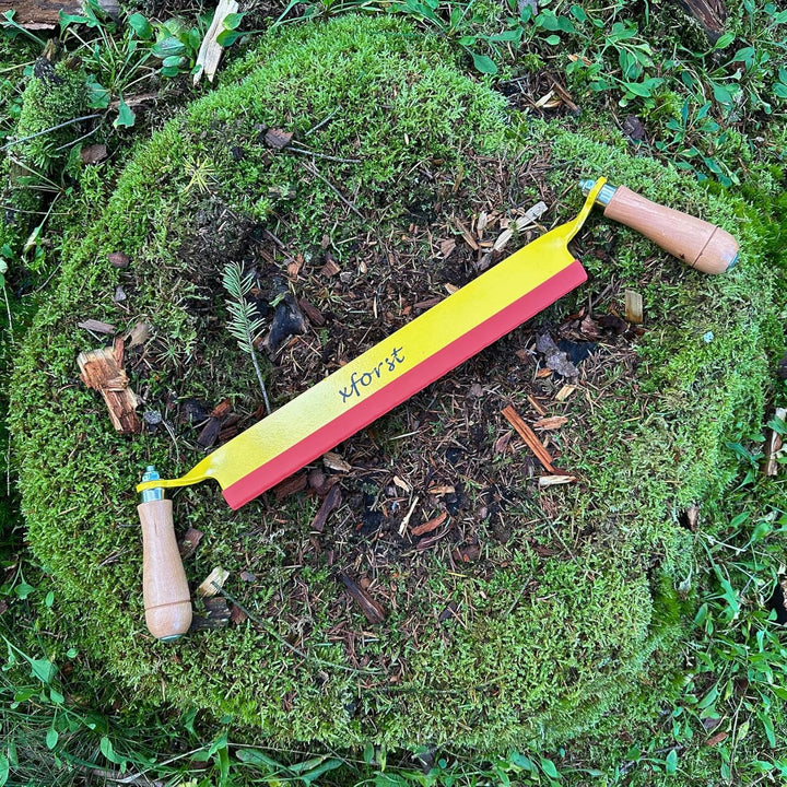 Xforst Zugmesser X-ET33 | Ziehmesser Entrindungswerkzeug 33,5 cm | Rindenschäler Wagnermesser mit Ho