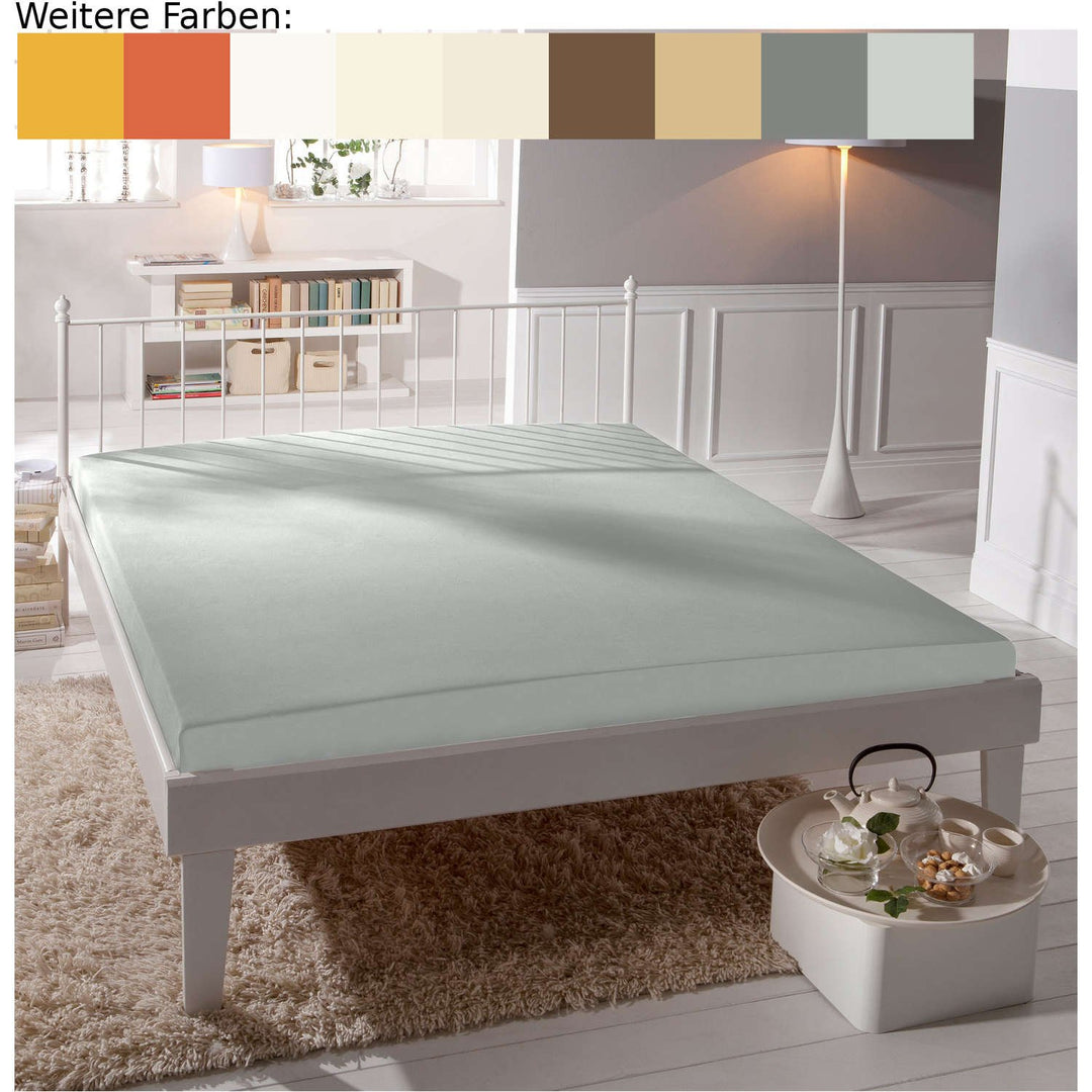 Curt Bauer Mako Jersey Spannbettlaken 100/200 silber 100 x 200 cm Silber, 100 x 200 cm Silber