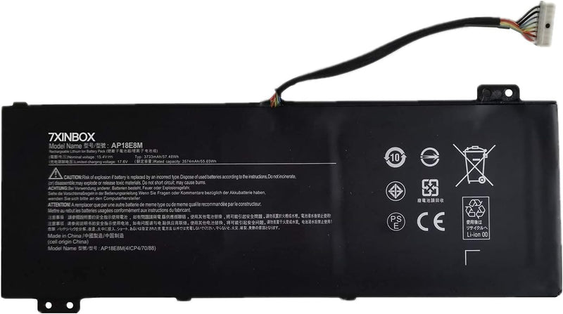 7xinbox 15.4V 57.48Wh 3733mAh AP18E7M AP18E8M Laptop Akku Ersatz für Acer Predator Helios 300 PH315-