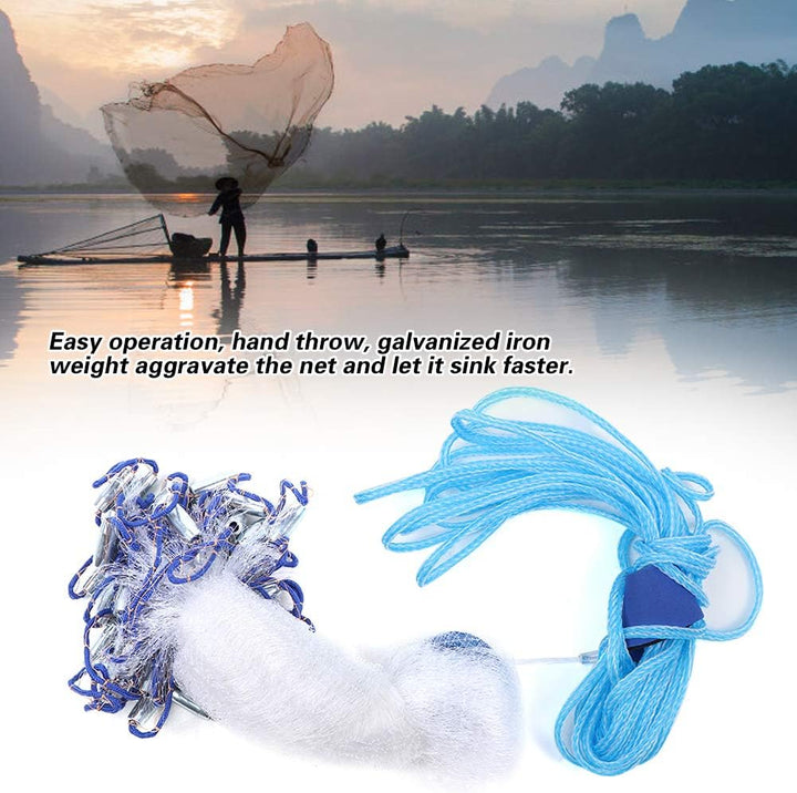 Wurfnetz Zum Fischen, Tragbares Fischernetz, Nylon Mesh Fischnetz zum Fangen von Angelnetz Angelzube