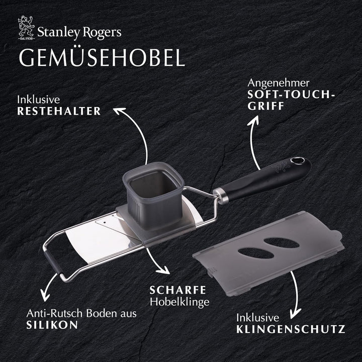 Stanley Rogers Premium Gemüsehobel – Breite Schneidfläche für optimales Hobeln von Gemüse & Mehr – H