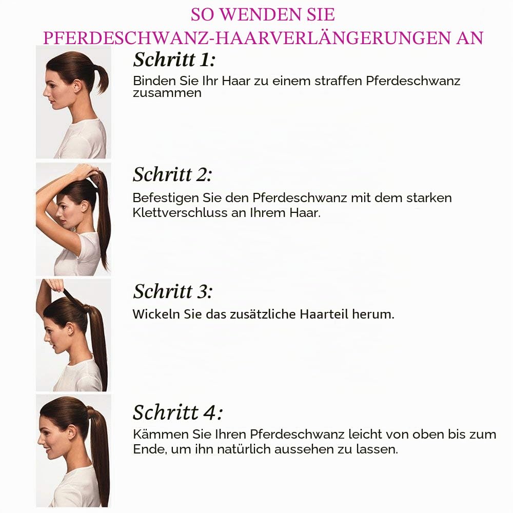 SEGO Lang Pferdeschwanz Haarteil Zopf lockig Clip in Ponytail Haarverlängerung Extension Hair Piece