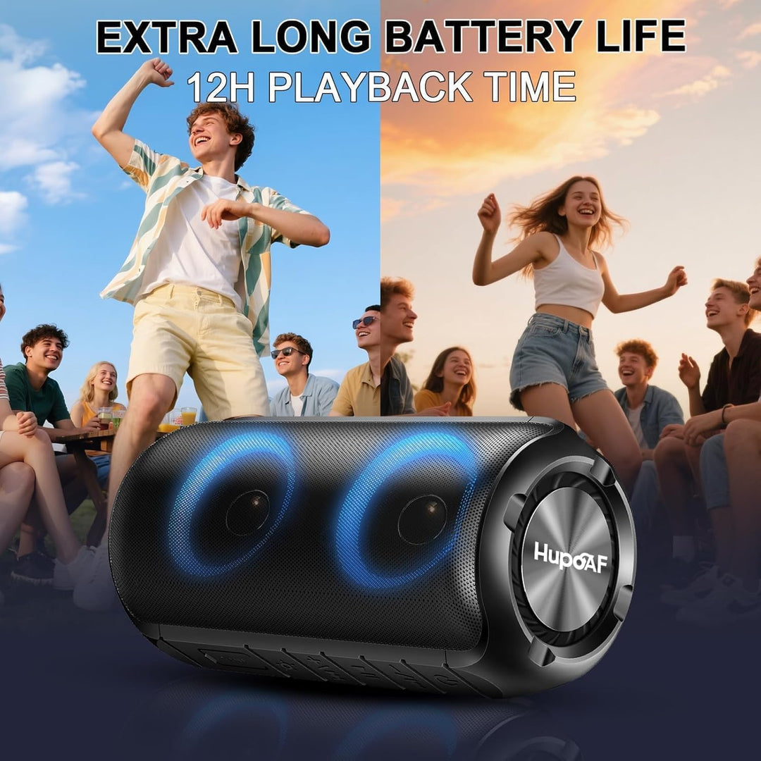 Bluetooth Lautsprecher mit Licht, 2026 Neues Musikbox Tragbarer Bluetooth Box mit 20W Spitze, 52mm D