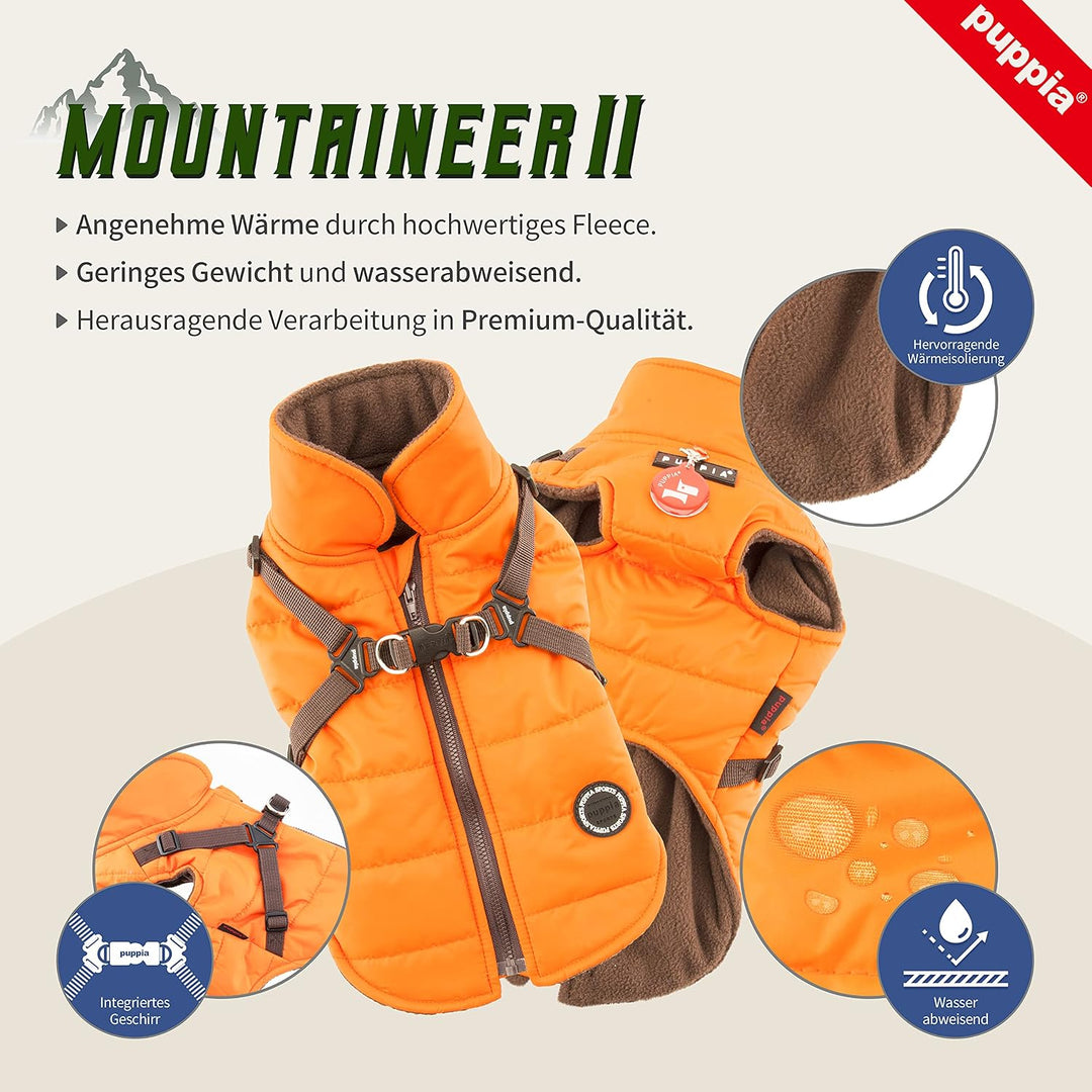 Puppia Unisex Puppia Authentische Winterweste, Mountaineer Ii, Medium, Orange Hundemantel, Orange, M