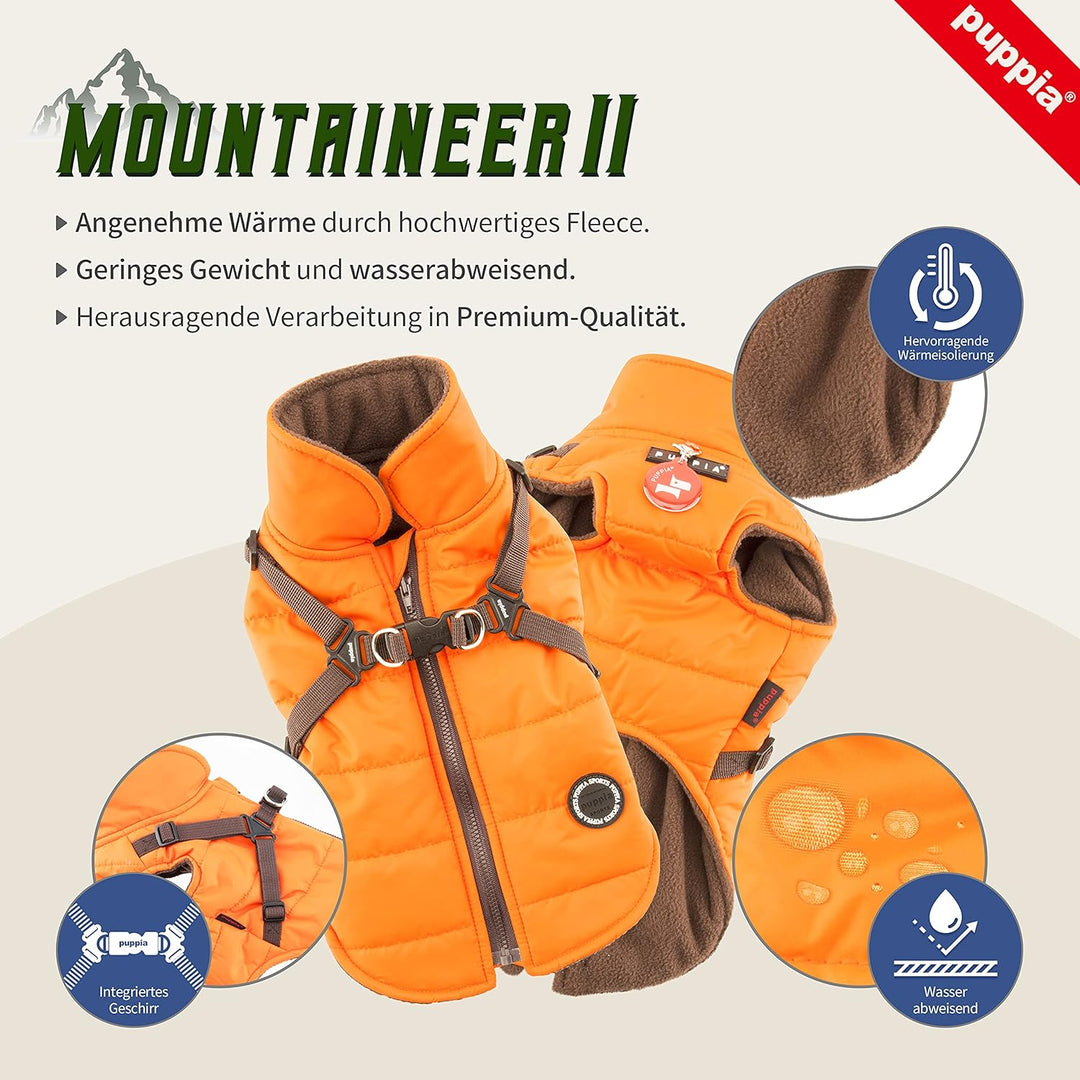 Puppia Authentische Winterweste, Mountaineer II, Small, Orange Orange S, Orange S