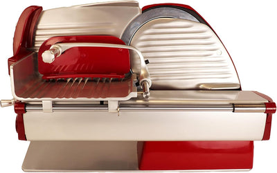 Berkel Aufschnittmaschine Home Line 200 Plus in rot mit Berkel Einlegebrett - Küchenschneidemaschine