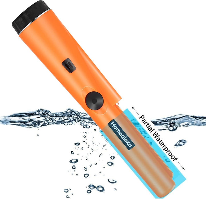 Homealexa Tragbar Metallsuchgerät, Metall PinPointer IP66 Wasserdichter mit eingebautem LED Indicato