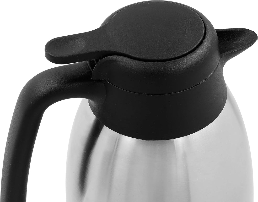 TRINKBASIS Isolierkanne 1,5 L – Thermoskanne aus doppelwandigem Edelstahl für bis zu 10 Tassen Kaffe