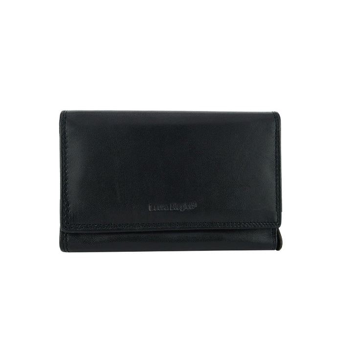 Laura Biagiotti Damen-Geldbörse aus echtem Leder, geräumig mit Geschenkbox Schwarz 155, Schwarz 155