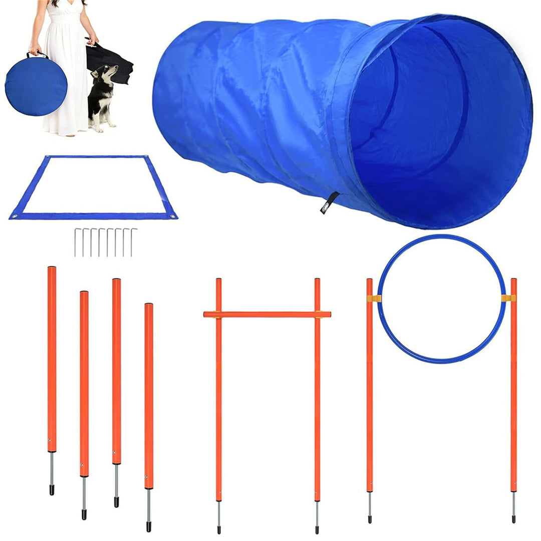 Agility Set Hunde Agility Reaktionstraining Ausrüstung für Hundetraining Hundesport mit Hundetunnel,