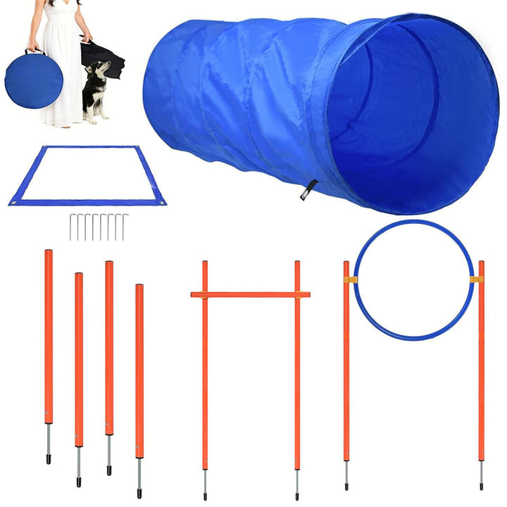 Agility Set Hunde Agility Reaktionstraining Ausrüstung für Hundetraining Hundesport mit Hundetunnel,