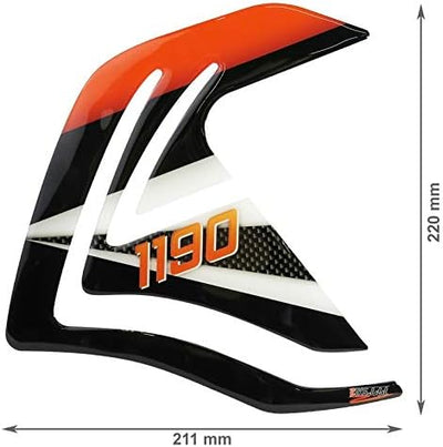 BIKE-label Tankpad Seitenpad Carbon Orange kompatibel für KTM 1190 Adventure + R 800125