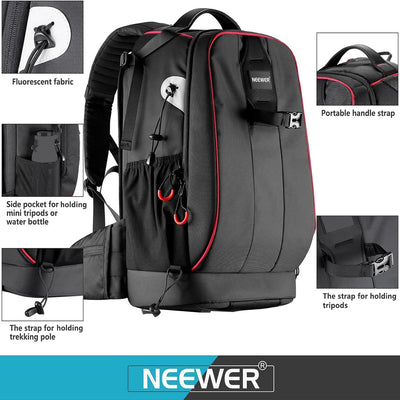 Neewer Pro wasserdicht stossfest Verstellbarer gepolsterter Kamera Rucksack Tasche mit Diebstahlschu