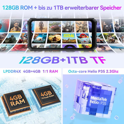 Blackview BV6200 Pro(8GB+128GB) Outdoor Handy Ohne Vertrag, Android 13, Smartphone mit 13000mAh Akku