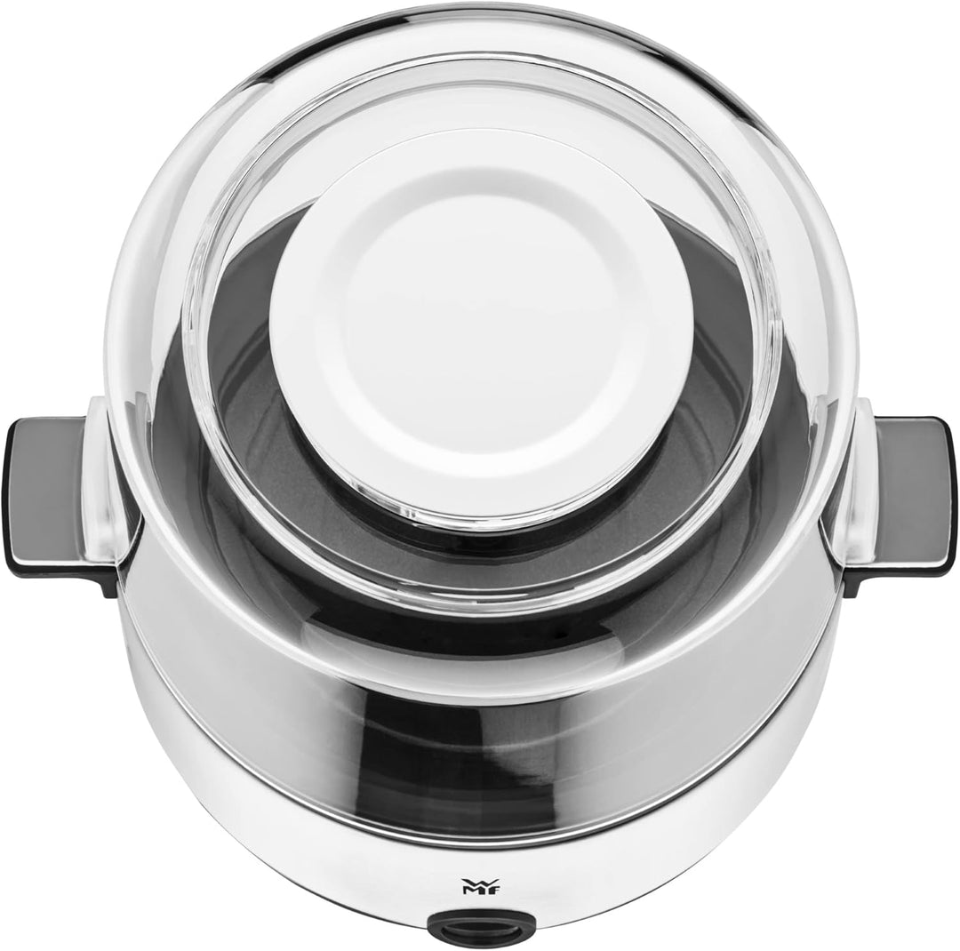 WMF Küchenminis Popcornmaschine für zuhause, Popcorn Maker, beschichtete Heizplatte, Deckel als Serv