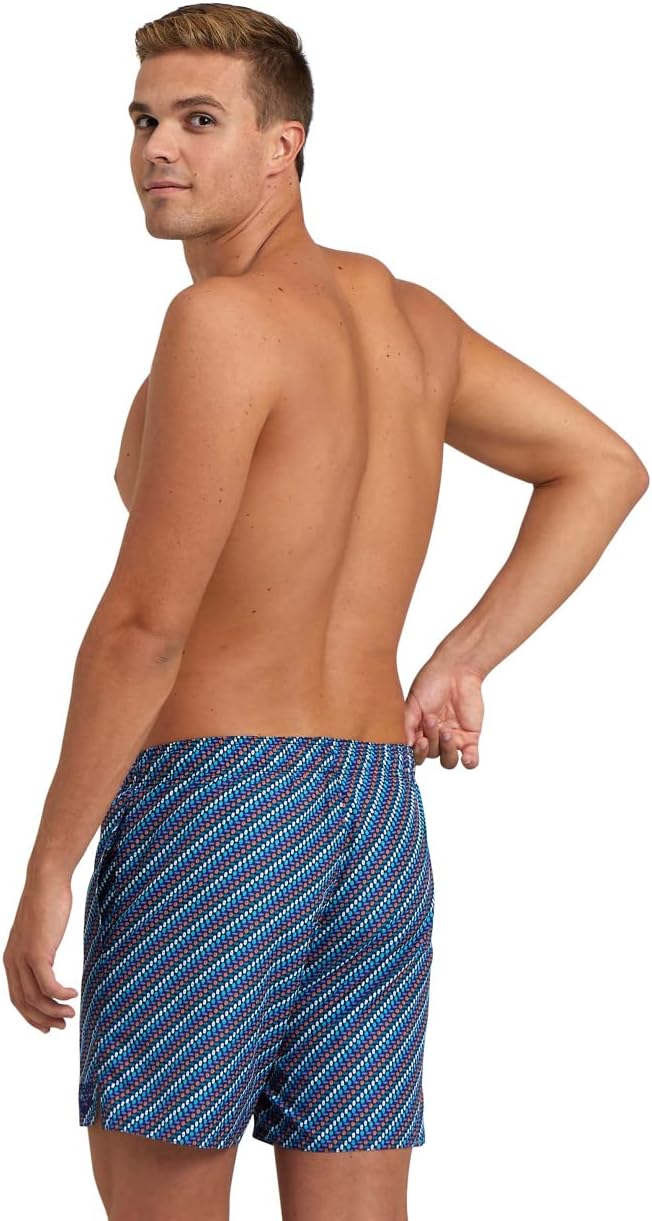 ARENA Herren Men's Beach Boxer Allover Swim Trunks S Navy-diagonal Pattern Multi, S Navy-diagonal Pa