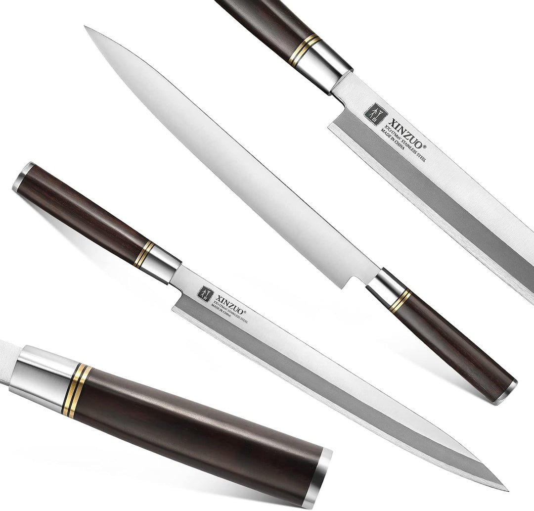 XINZUO 30cm Sashimi Messer X7Cr17MoV Edelstahl, Traditionelles japanisches Kunsthandwerk Yanagiba Fi