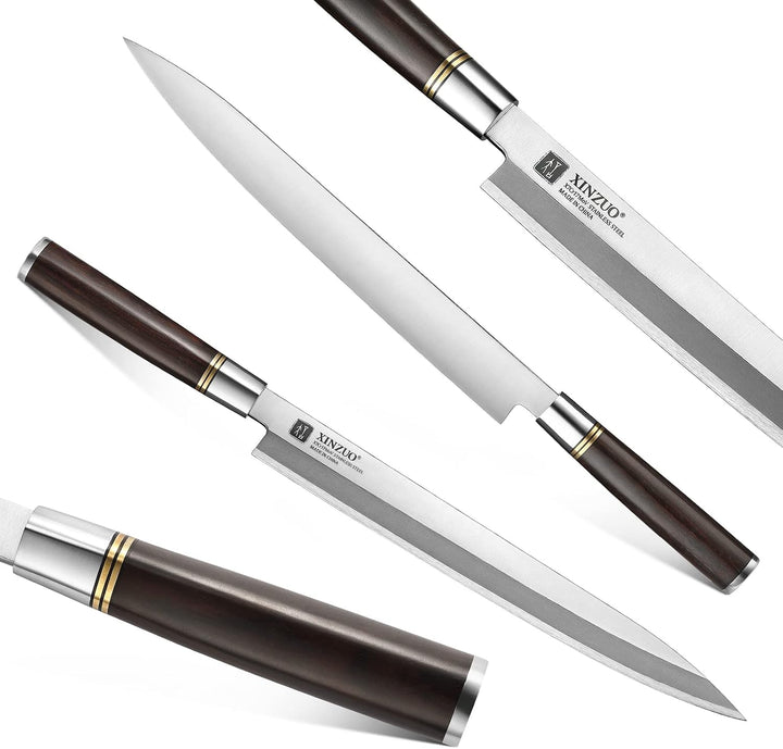 XINZUO 30cm Sashimi Messer X7Cr17MoV Edelstahl, Traditionelles japanisches Kunsthandwerk Yanagiba Fi