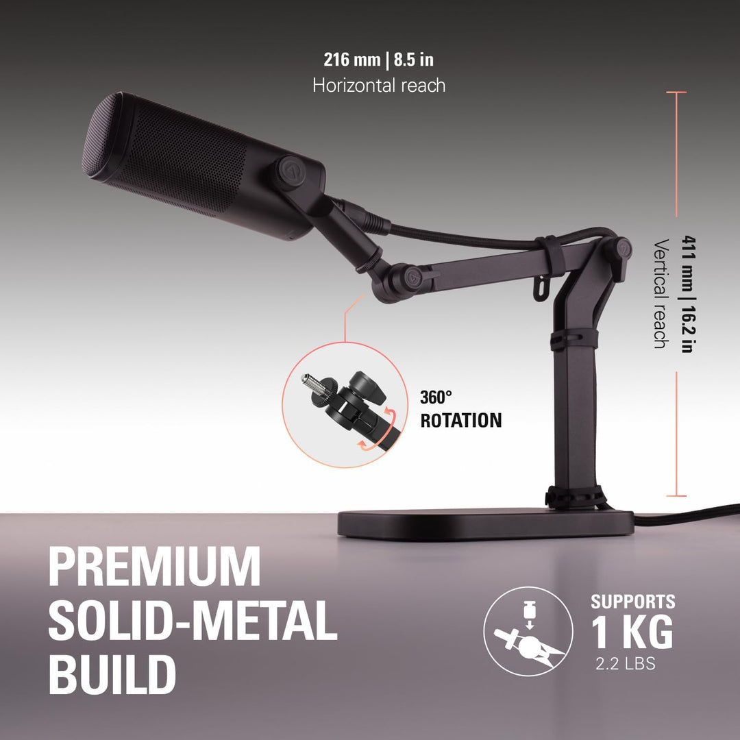 Elgato Wave Desk Stand – Verstellbarer Mikrofonständer, kompatibel, HyperX, Rode, Fifine, Shure und