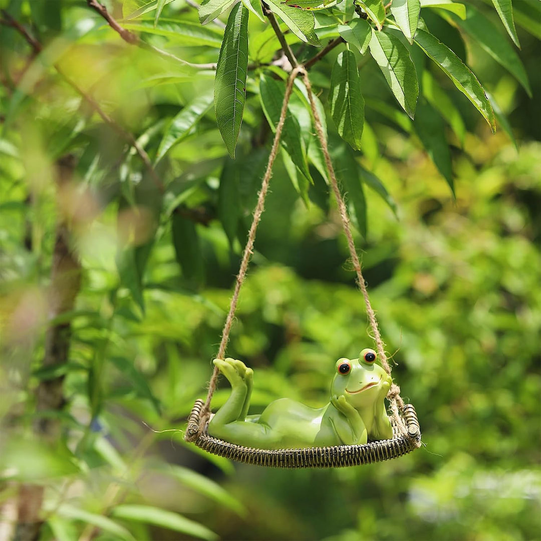 Gartenfrosch-Statuen, hängende Frosch-Gartenfiguren, Dekorationen für drinnen und draussen, Baumschm